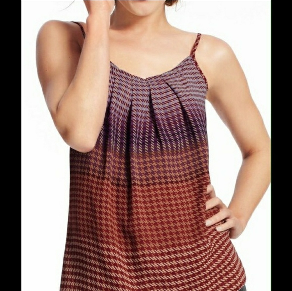 Cabi houndstooth purple red hombre tank - medium